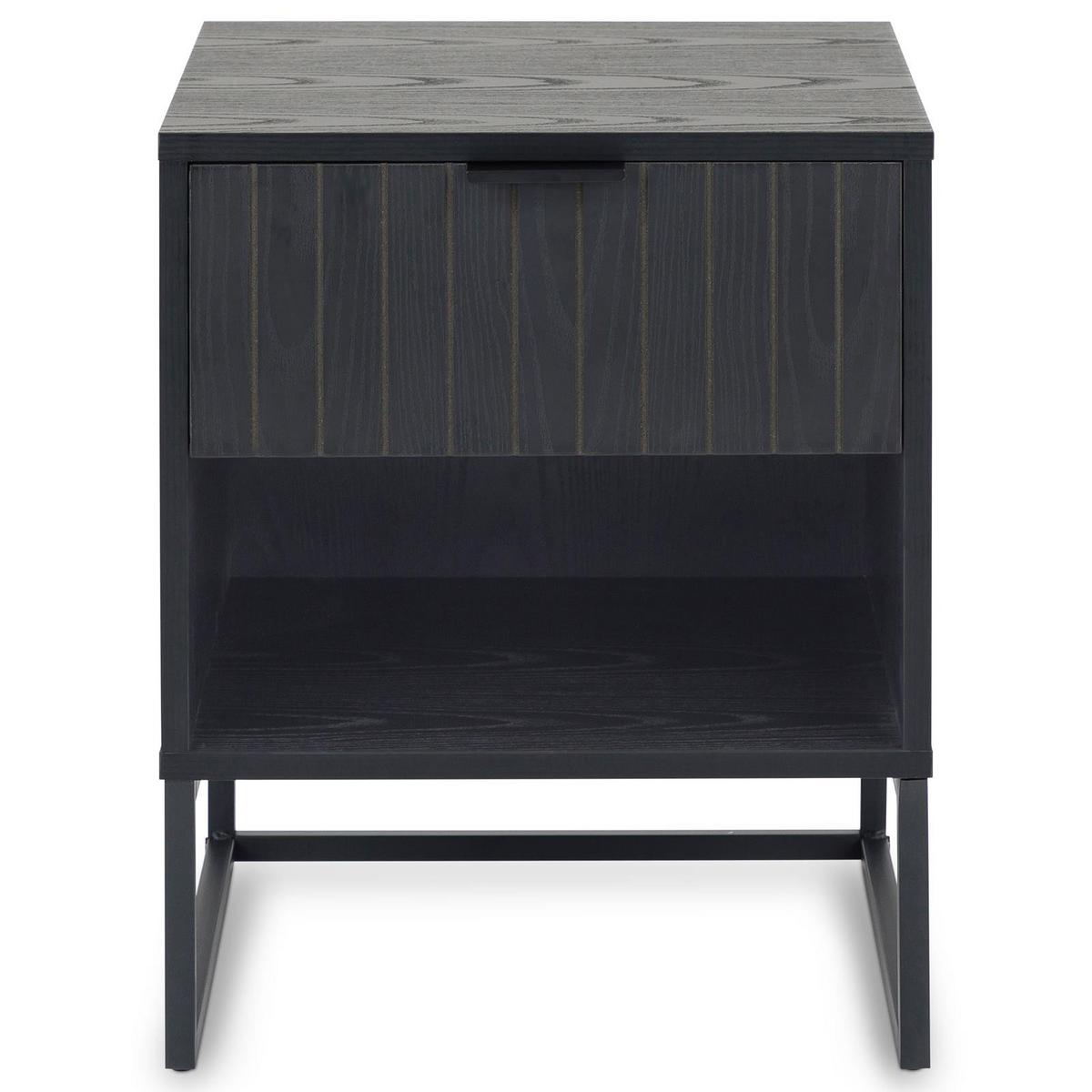 NACHTTISCH MESTO schwarz - Schwarz, Holzwerkstoff (40/50/40cm) - IDIMEX