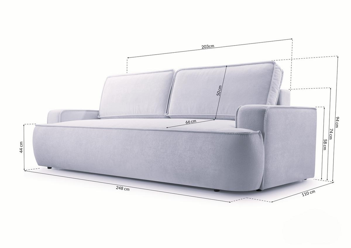 BETTSOFA SOLO Beige Bucle-Stoff mit Schlaffunktion - Beige, Textil (110/94/248cm) - MASSENO