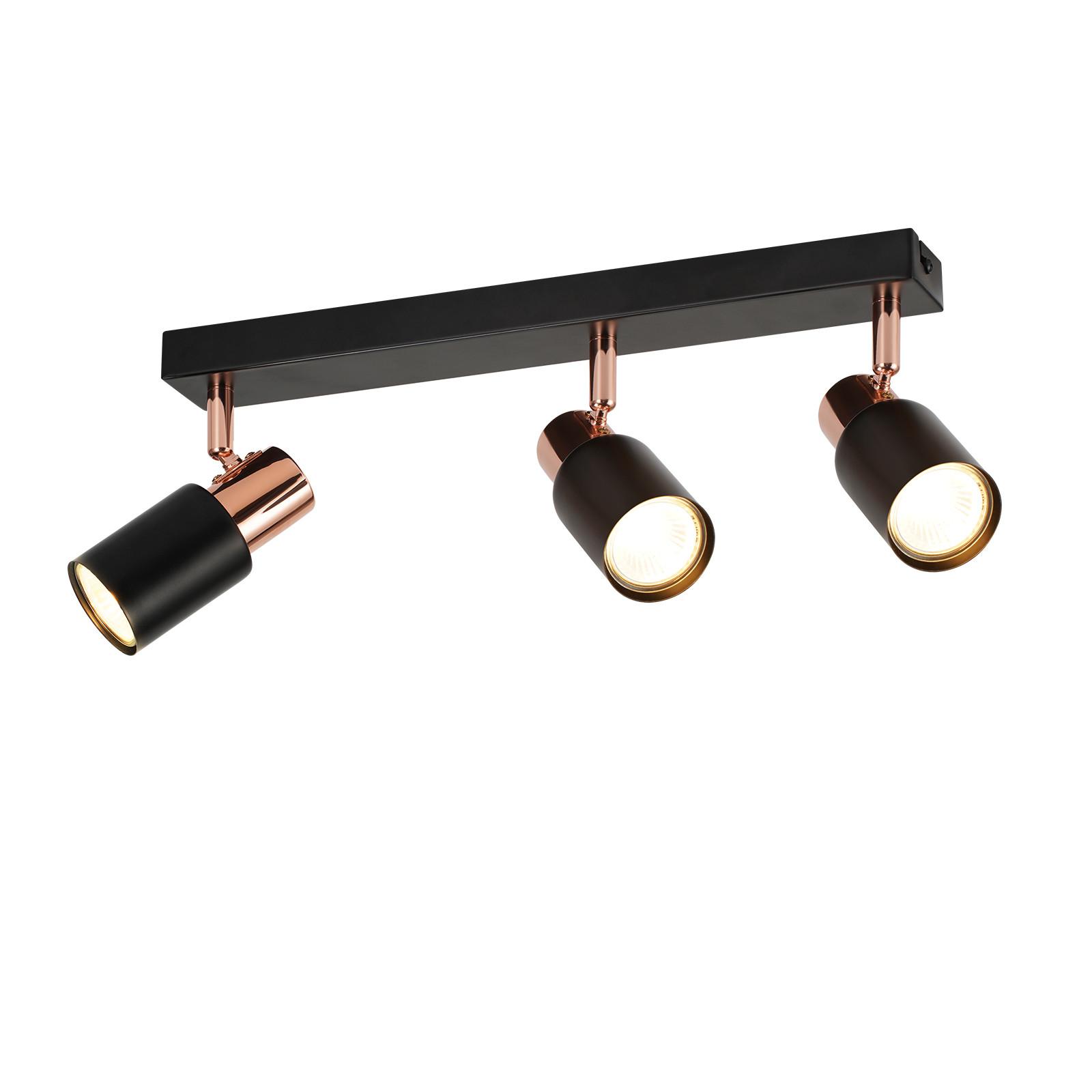 DECKENSTRAHLER Altena 3-flammig 38/14/12 cm - Schwarz, Metall (38/14/12cm) - Nettlife