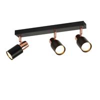 DECKENSTRAHLER Altena 3-flammig 38/14/12 cm - Schwarz, Metall (38/14/12cm) - Nettlife