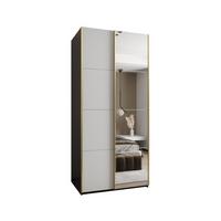 SCHWEBETÜRENSCHRANK 245,5/120/64 2-türig - Goldfarben/Schwarz, Holz/Metall (120/245/64cm) - Abiks Möbel