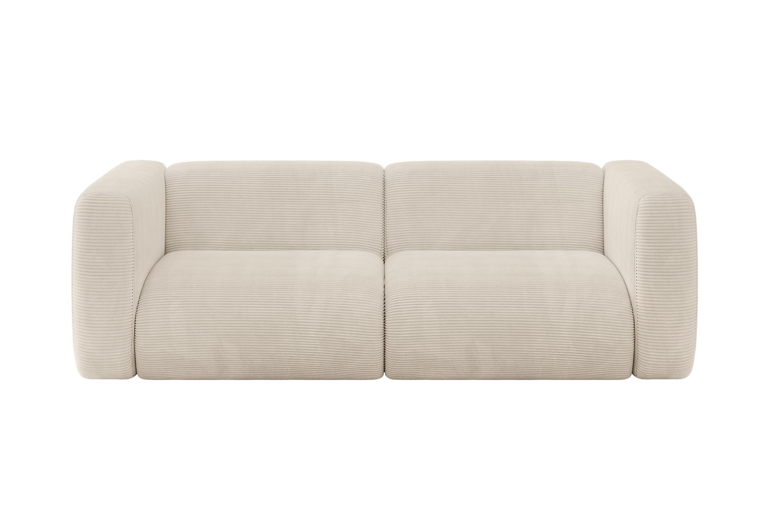 MODULARES Sofa 2-SITZER MIRA-S1 228x89x70 Beige cm Cord - Sandfarben/Beige, Holzwerkstoff/Kunststoff (228/70/89cm) - ALTDECOR