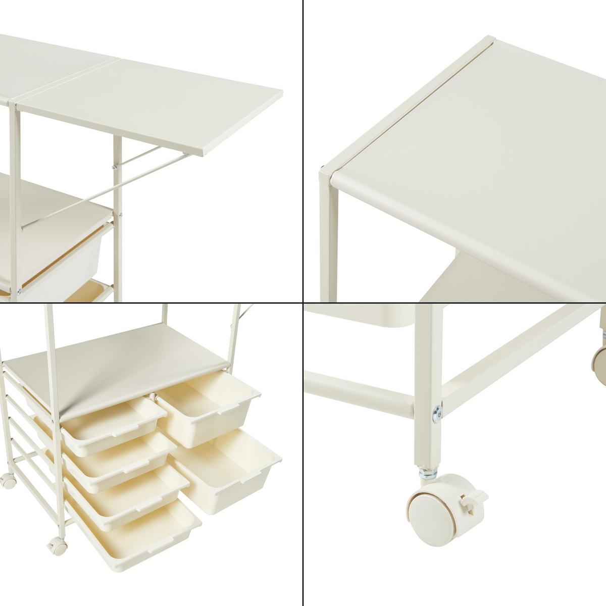 ROLLWAGEN Sørfold - Weiß, Metall (37/85/100cm) - [en.casa]