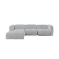 ECKSOFA Ottomane Links MIRA-L2 318x179x89 Grau Cord - Blaugrau/Schwarz, Holzwerkstoff/Kunststoff (318/179cm) - ALTDECOR