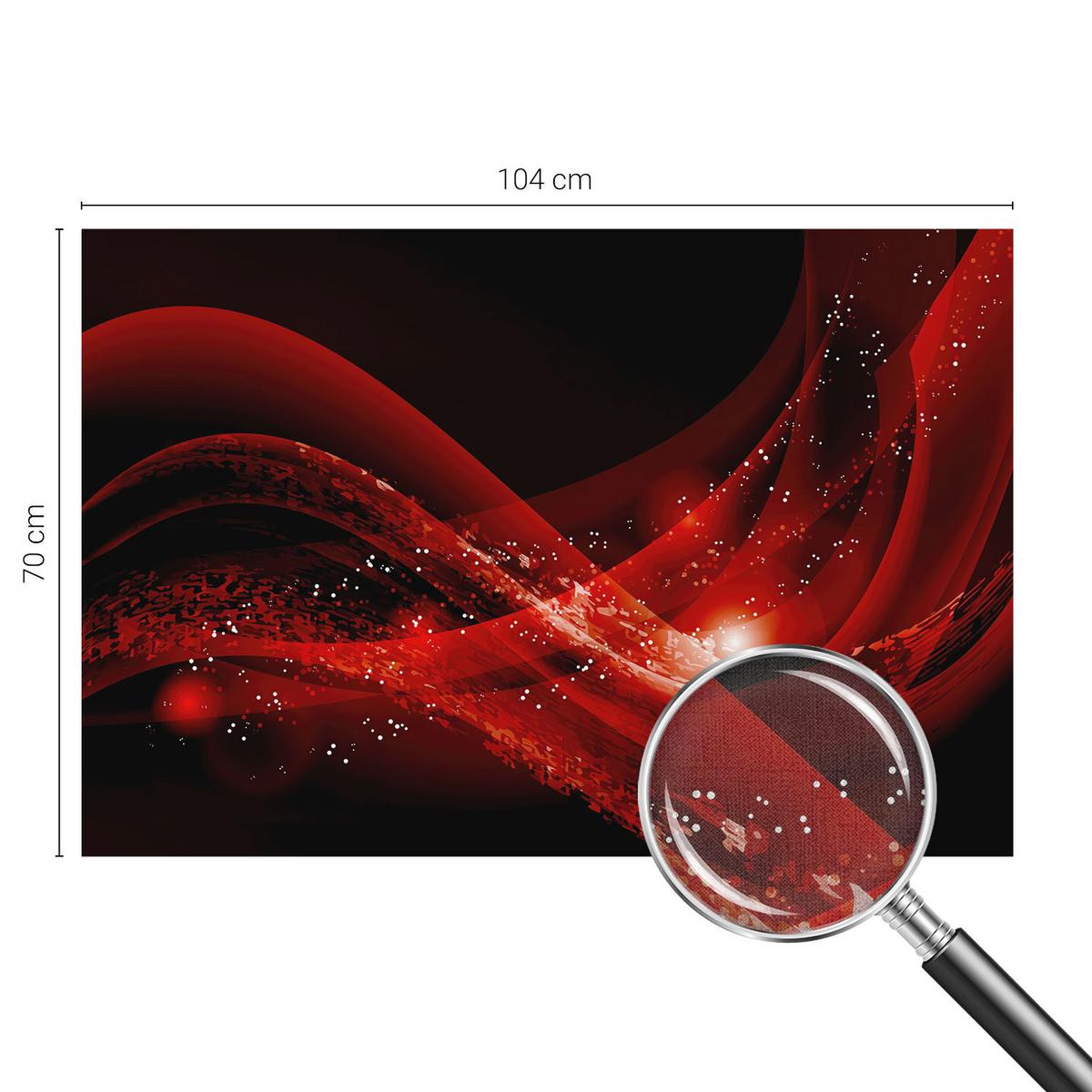 FOTOTAPETE 104x70 cm - Roter Wirbel - Weiß, Textil (104/70cm) - Wallfluent