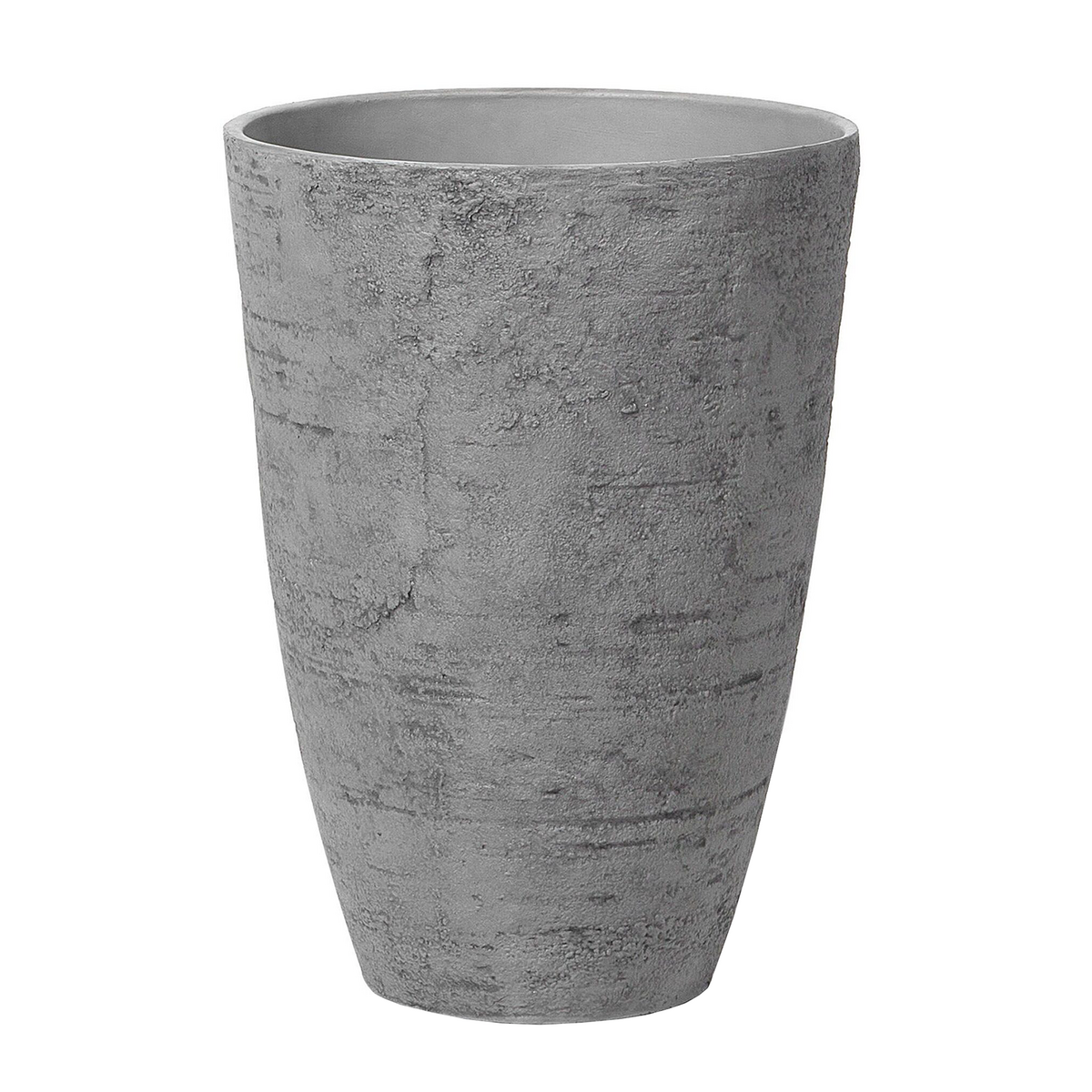 BLUMENTOPF 2er-Set grau rund 43/43/60 cm Camia - Grau, Stein (60cm) - Beliani