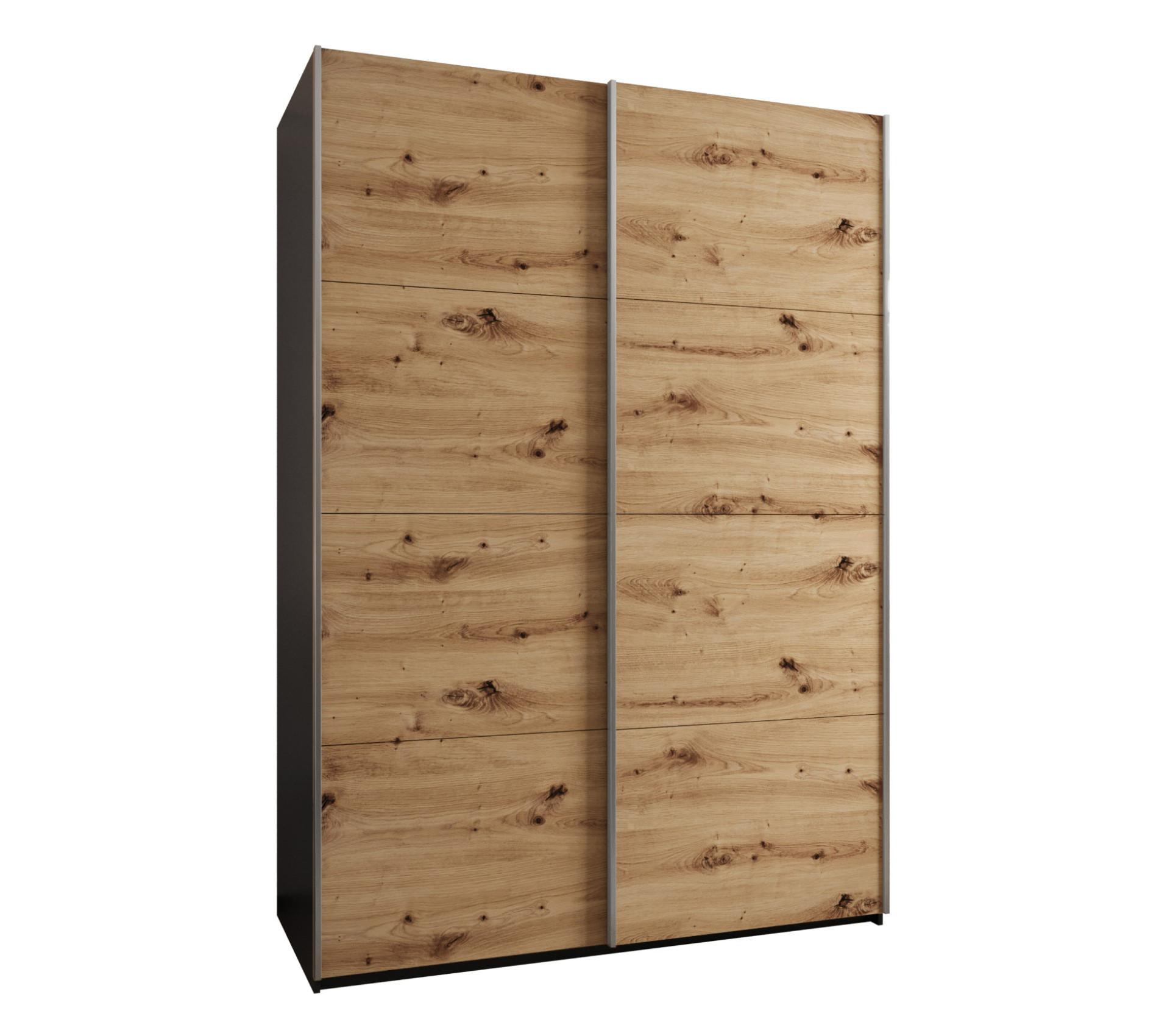 SCHWEBETÜRENSCHRANK 245,5/180/64 2-türig - Silberfarben/Schwarz, Holz/Metall (180/245/64cm) - Abiks Möbel