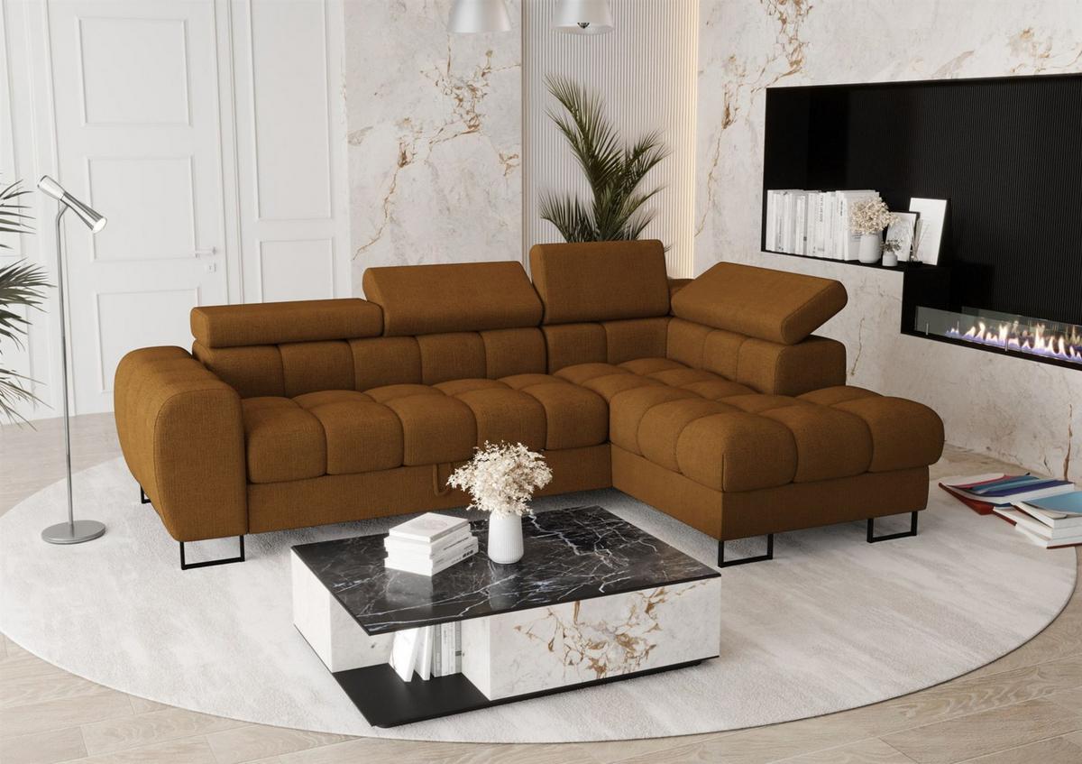 ECKSOFA Bastien Mit Schlaffunktion - Rotbraun, Holzwerkstoff/Textil (260/170cm) - Fun Möbel