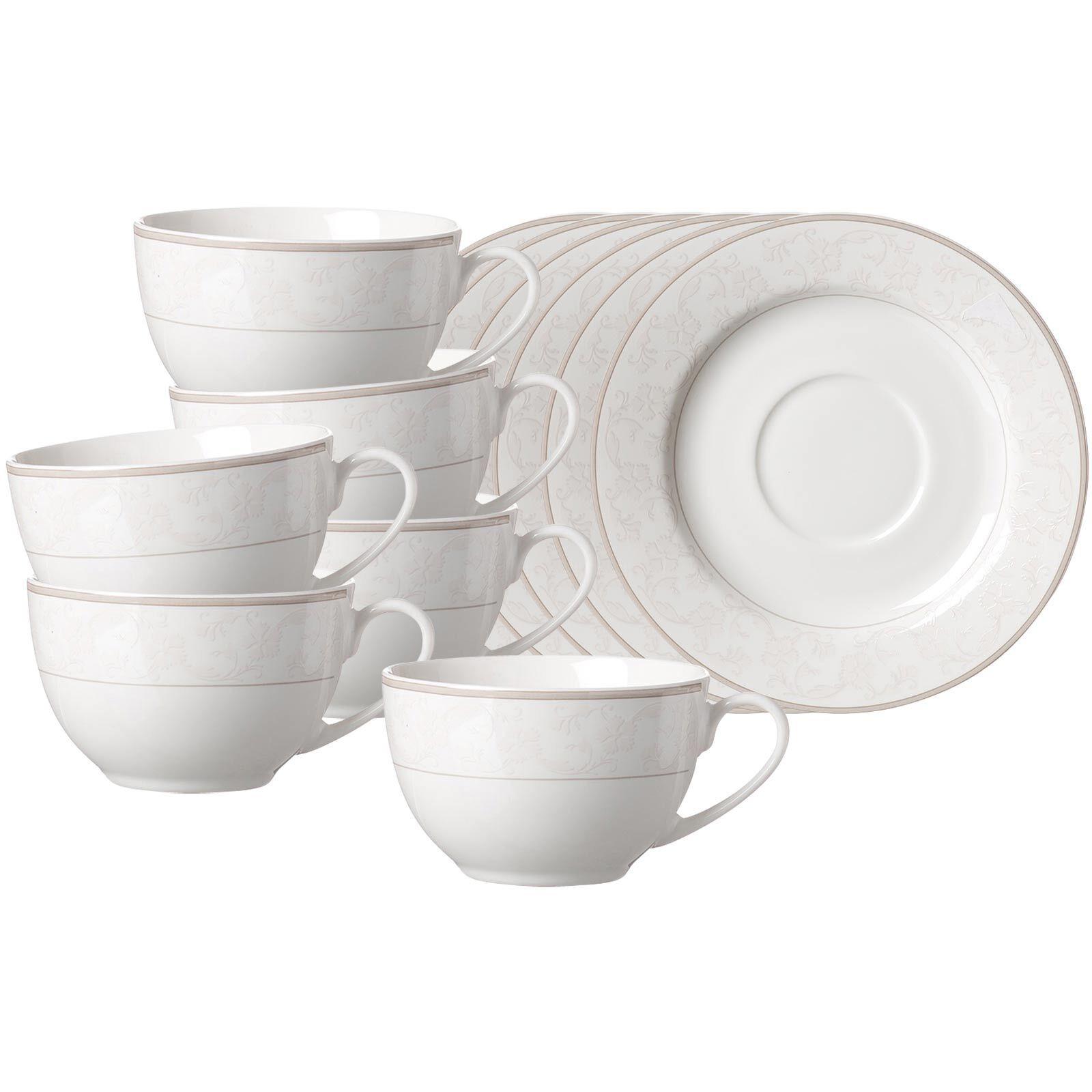 KAFFEETASSEN MIT UNTERTASSEN Isabella beige 250 ml 6er Set - Beige, Keramik (15.5/8/15.5cm) - Ritzenhoff Breker