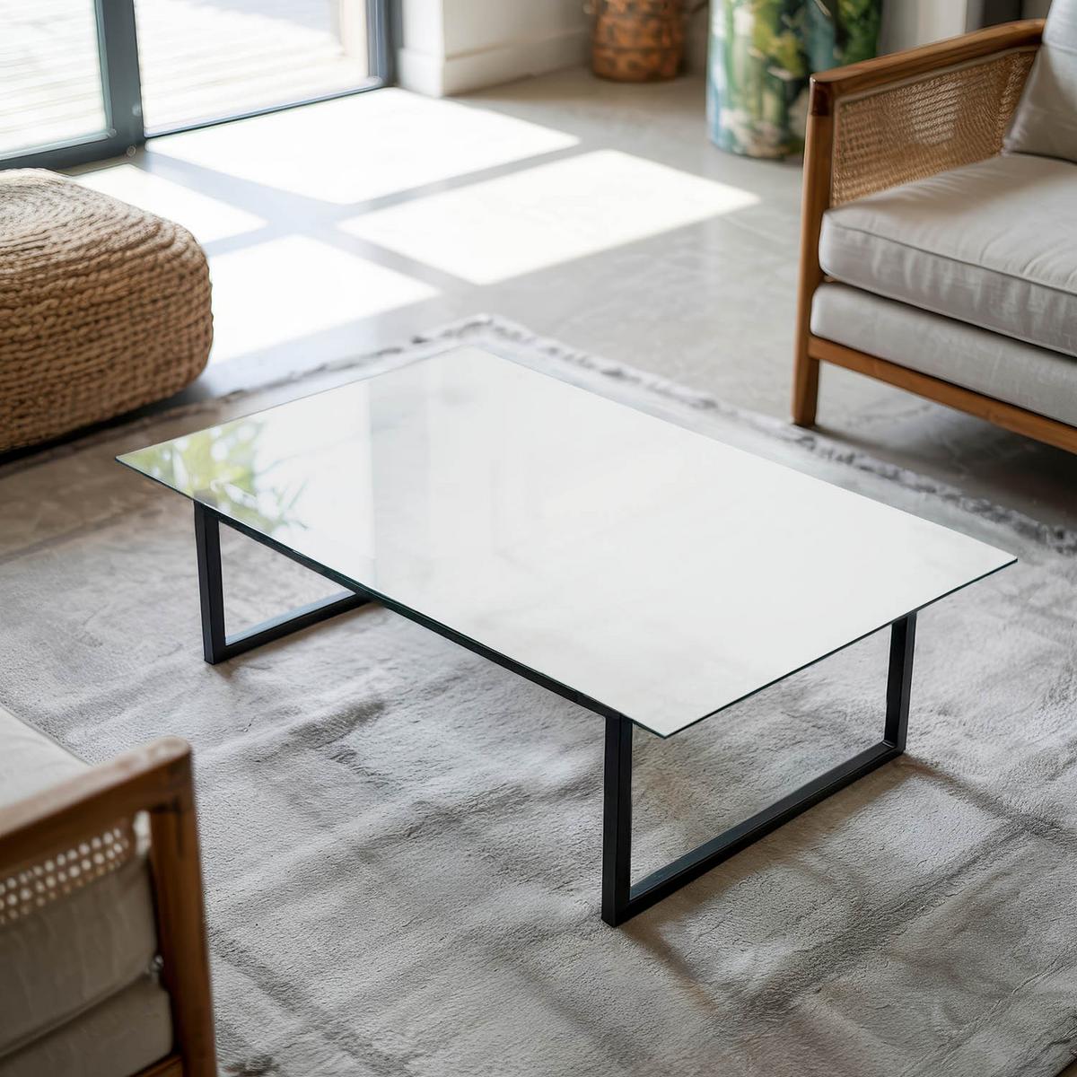 TISCHPLATTE 120x80 cm Farbe Weiß, glatt - Weiß, Glas (120/80/0.4cm) - TULUP