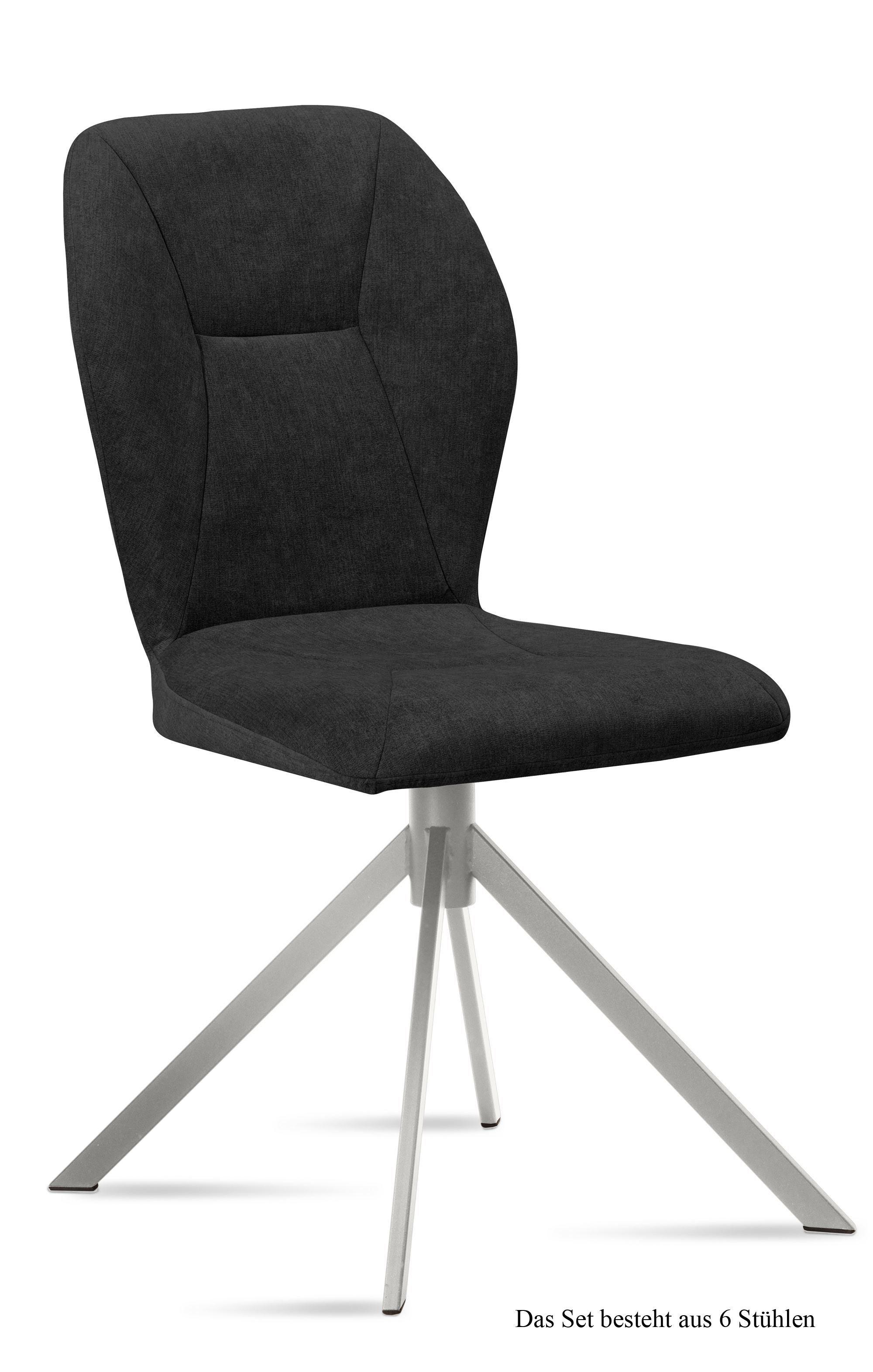 ESSZIMMERSTUHL (6er-Set) Dorthy 51x92x60 Edelstahl/Anthrazit - Edelstahlfarben/Anthrazit, Kunststoff (60/92/51cm) - 58aufmkessel