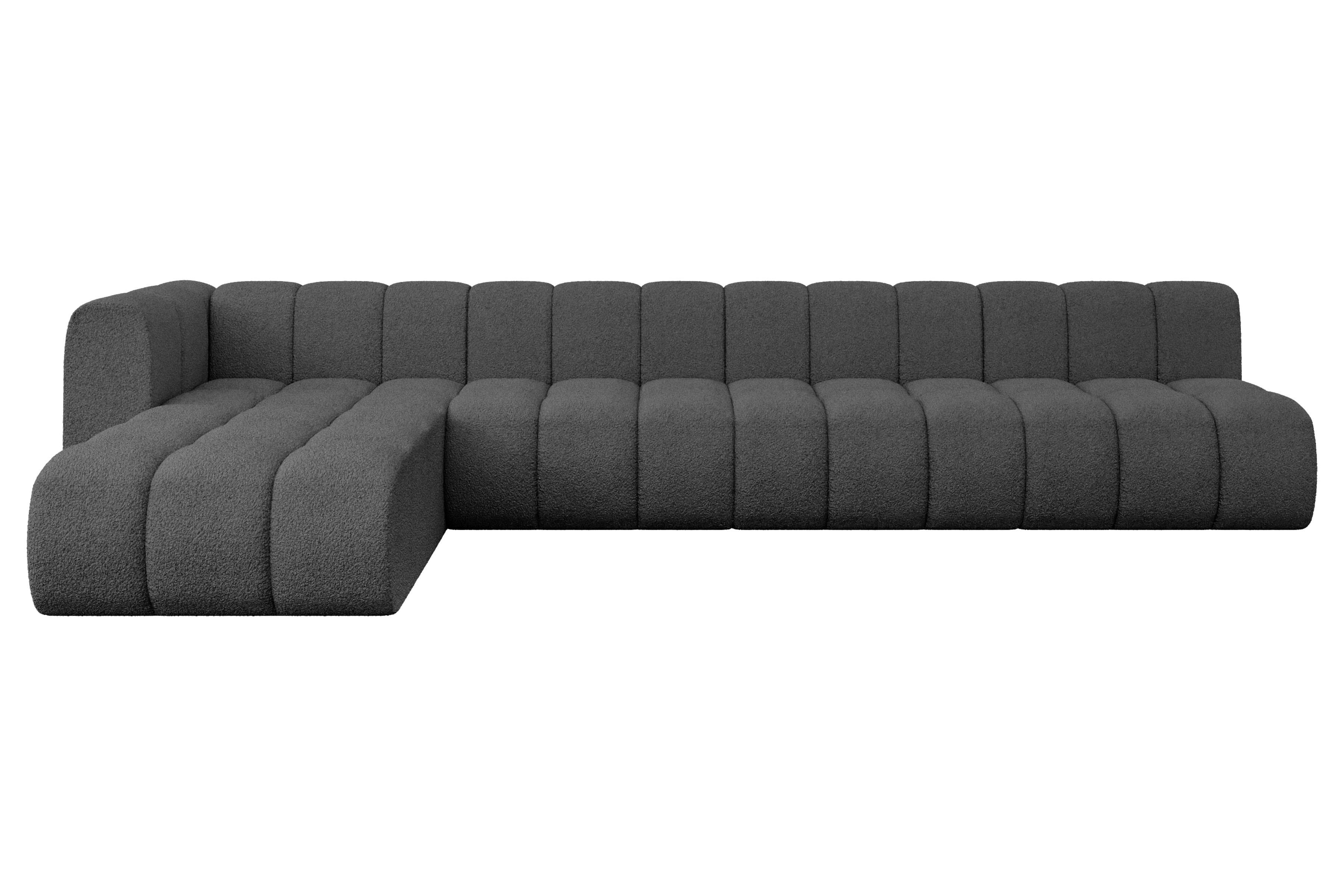 ECKSOFA modulares Sofa Darnel-L3 - 387x177x70 cm Grau - Grau, Holzwerkstoff/Textil (387/177cm) - ALTDECOR