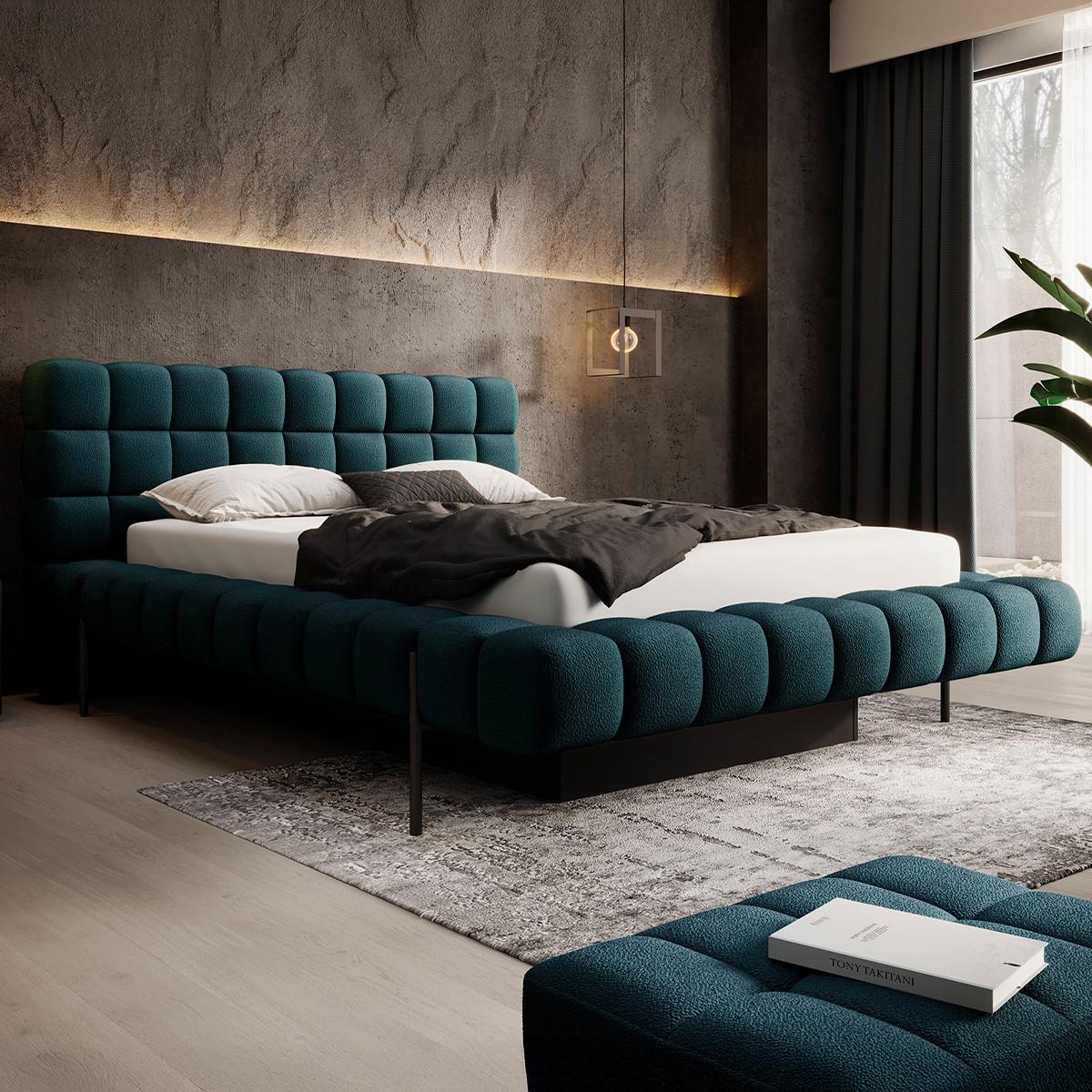 BOXBETT 160/200 Ezio Blau - Blau, Holz (160/200cm) - Petits-meubles