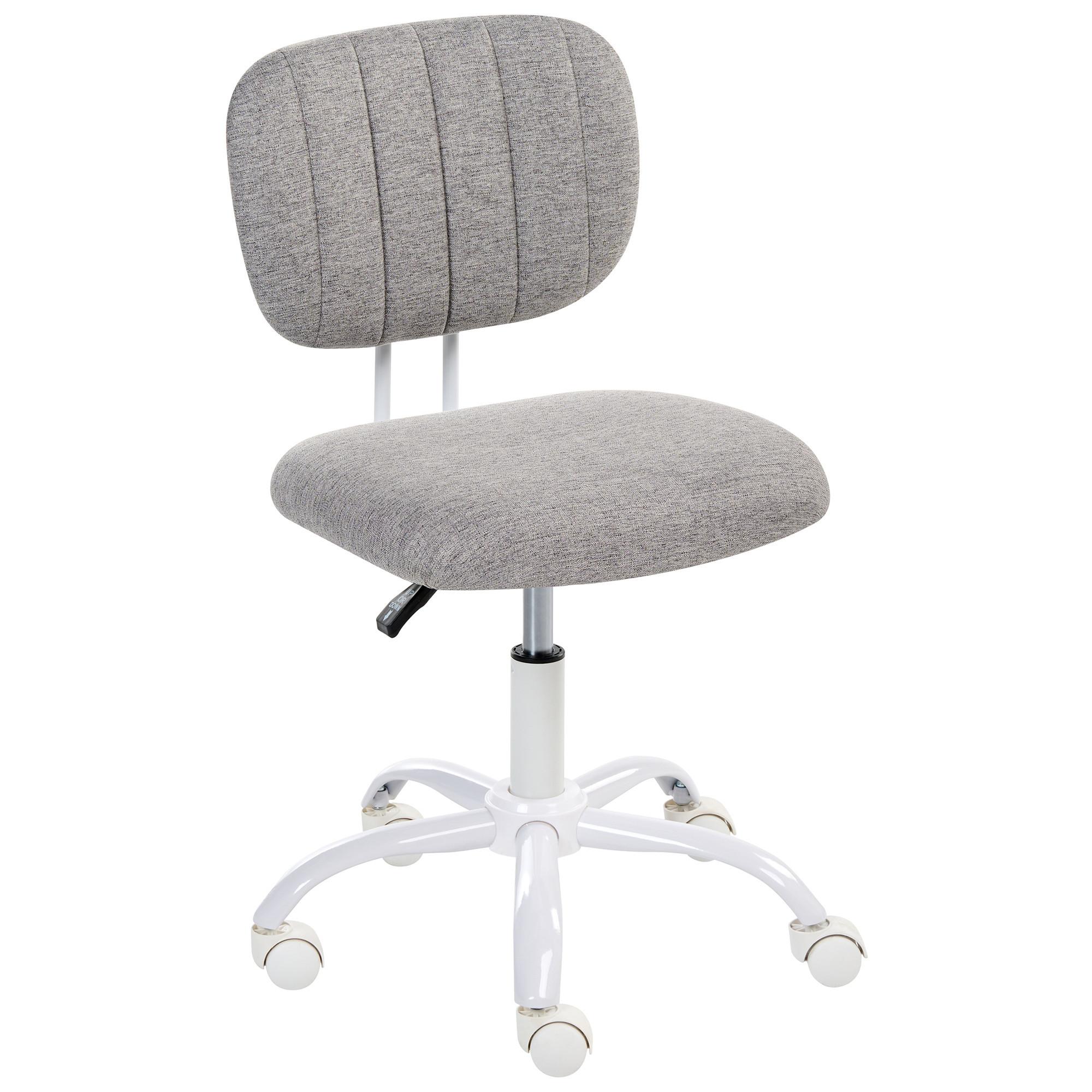 SCHREIBTISCHSTUHL Stoff Hellgrau Bubbly - Hellgrau, Textil (52/78/52cm) - Beliani