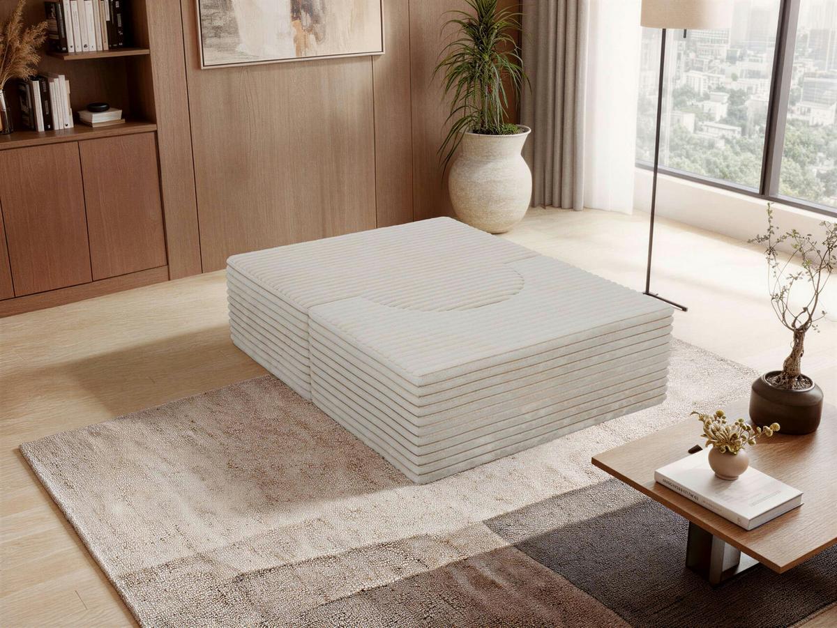 1-SITZER BODENSOFA SANOA - Beige Cord - Beige, Textil (100/68/96cm) - MKS
