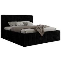 POLSTERBETT TILIANO CLASSIC 140/200 - Schwarz Cord - Pocket-Matratze - Schwarz, Textil (140/200cm) - MKS