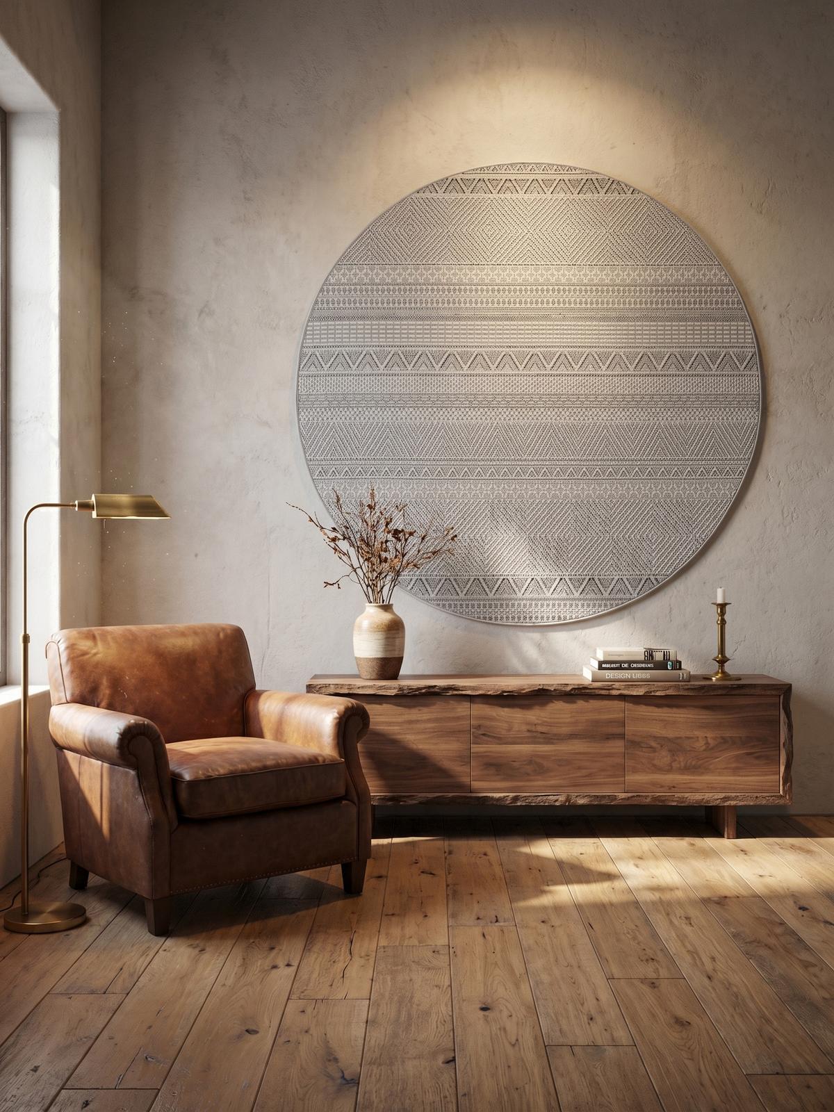 TEPPICH Outdoor VENTOUX in Grau, im Ethno-Stil, Ø 120 cm - Grau, Textil (120/120cm) - KADIMA DESIGN