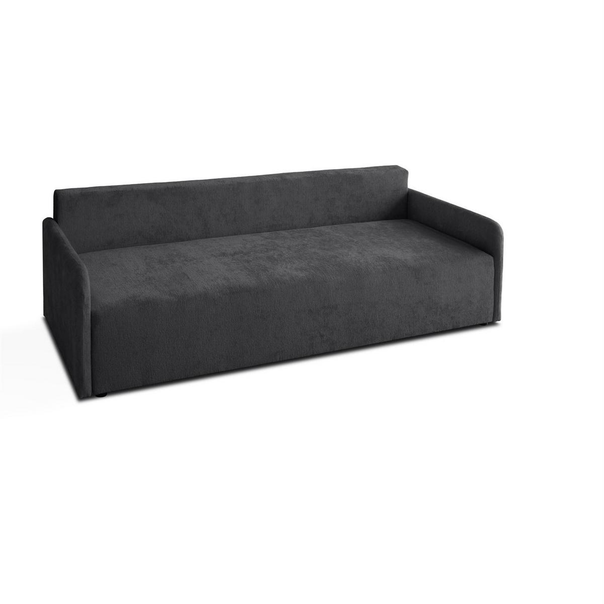 SOFA NUBO mit Schlaffunktion und Bettkasten Harmony 90 - Grau, Textil (205/91/86cm) - Lookway