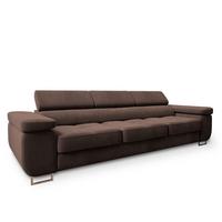 BETTSOFA MOSINE Braun Velours-Stoff mit Schlaffunktion - Braun, Textil (281/87/98cm) - MASSENO