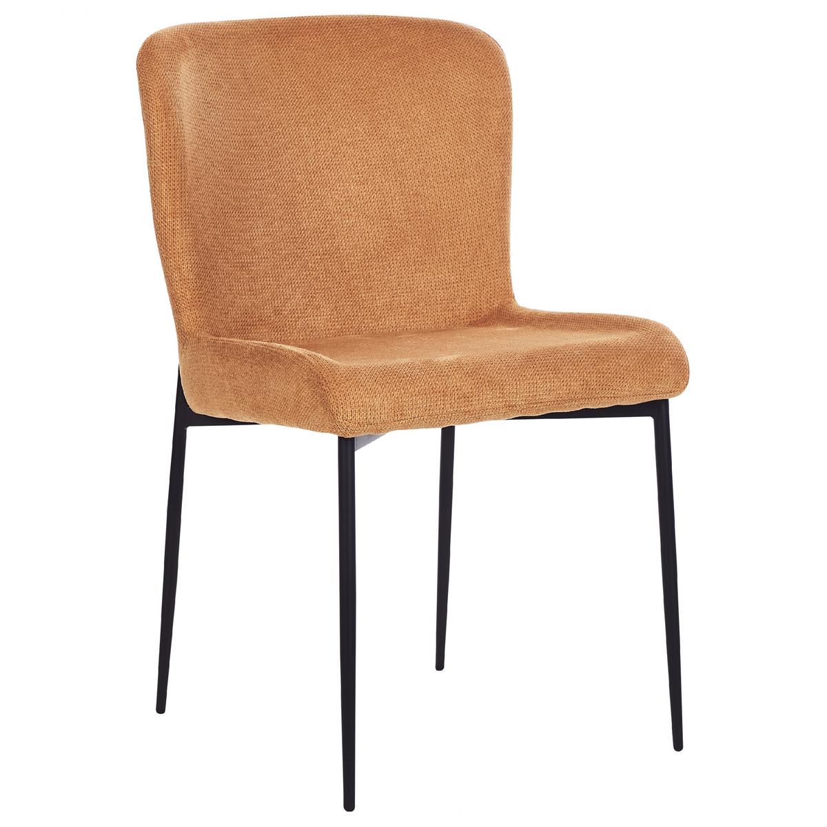 ESSZIMMERSTUHL 2er-Set Polsterbezug Orange Ada - Orange, Textil/Metall (49/82/48cm) - Beliani