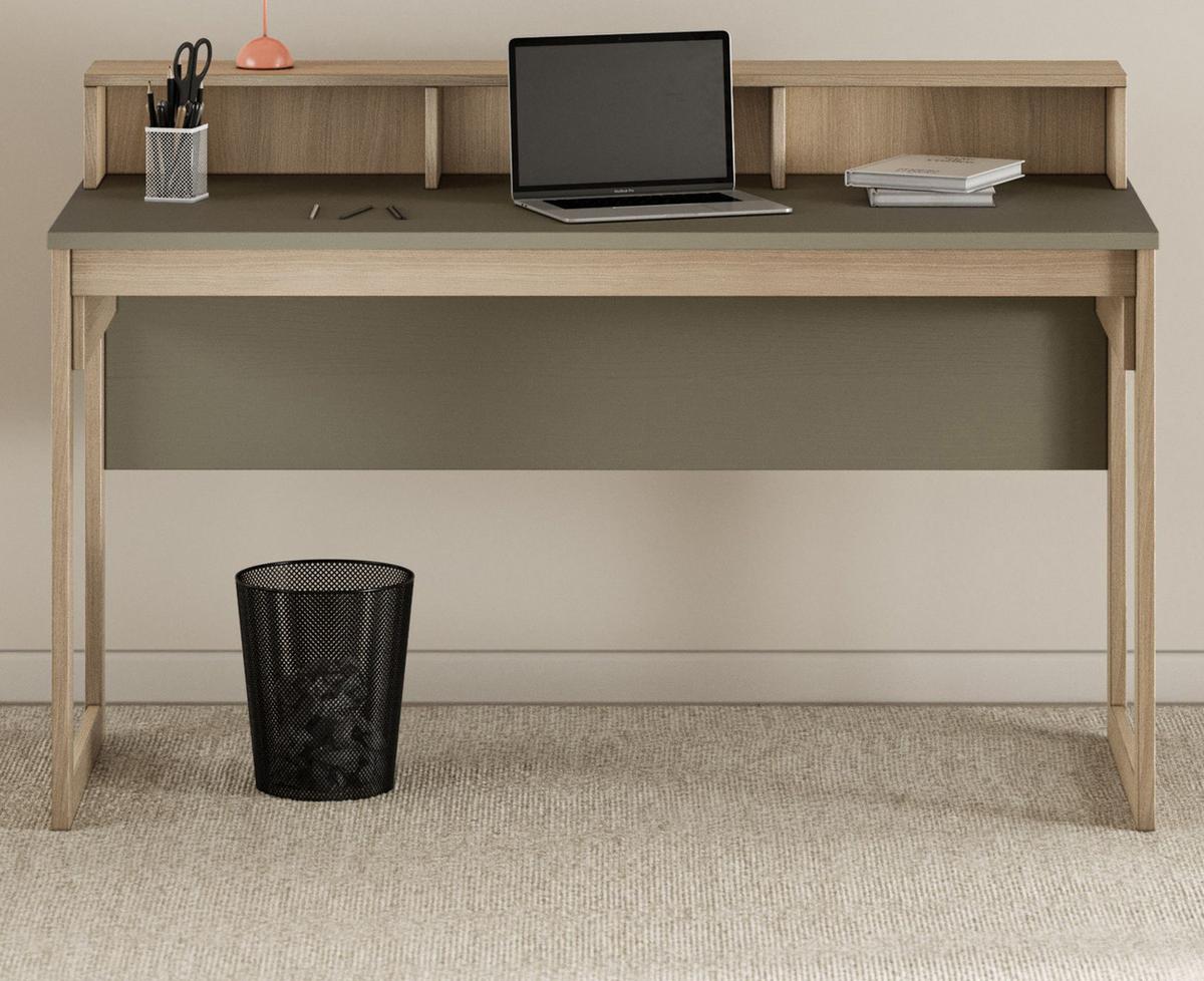SCHREIBTISCH Salbei grün, Eiche, Laptoptisch skandinavisch 120 cm - Salbeigrün/Eichefarben, Holzwerkstoff (60/120/91cm) - Furn.Design
