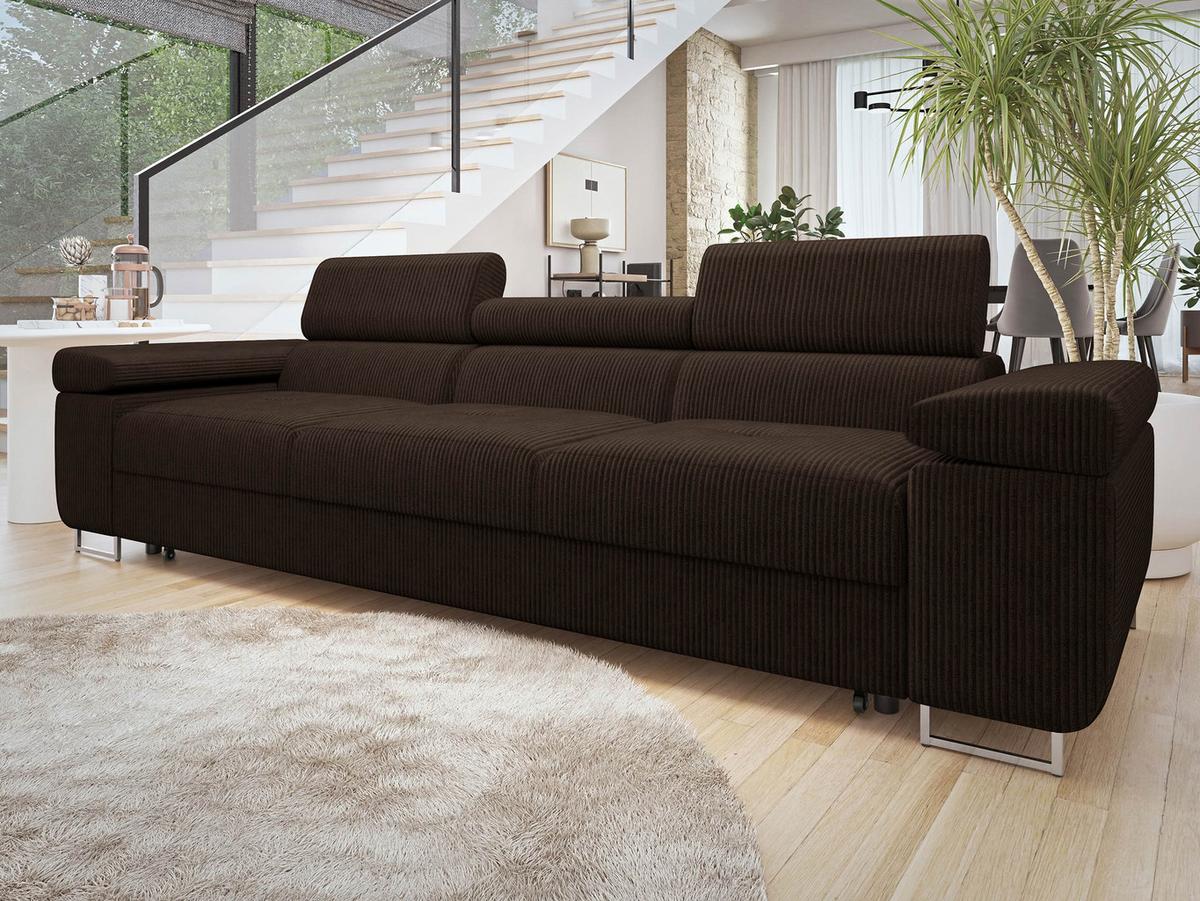 SCHLAFSOFA Torezio 3 Bis Cord - Nussbaumfarben, Holz/Textil (263/90/102cm) - MIRJAN24