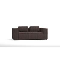 2-SITZER-SOFA Nova Dunkelbraun Cord - Dunkelbraun/Schwarz, Holz/Kunststoff (196/64/92cm) - S-Style Möbel