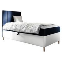 BOXBETT Maja Junior 1, Seite zum Öffnen des Bettkastens: Links - H3 - Blau/Weiß, Holz (90/200cm) - MIRJAN24