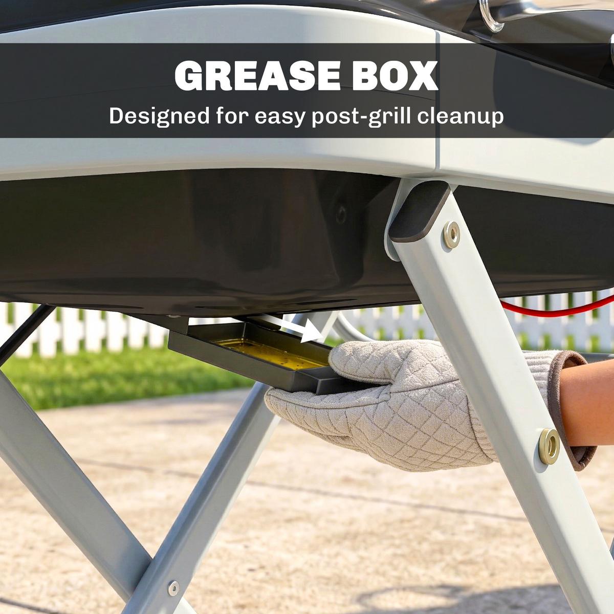 GASGRILL faltbar aus Edelstahl Schwarz - Schwarz, Metall (55/89/109cm) - Outsunny