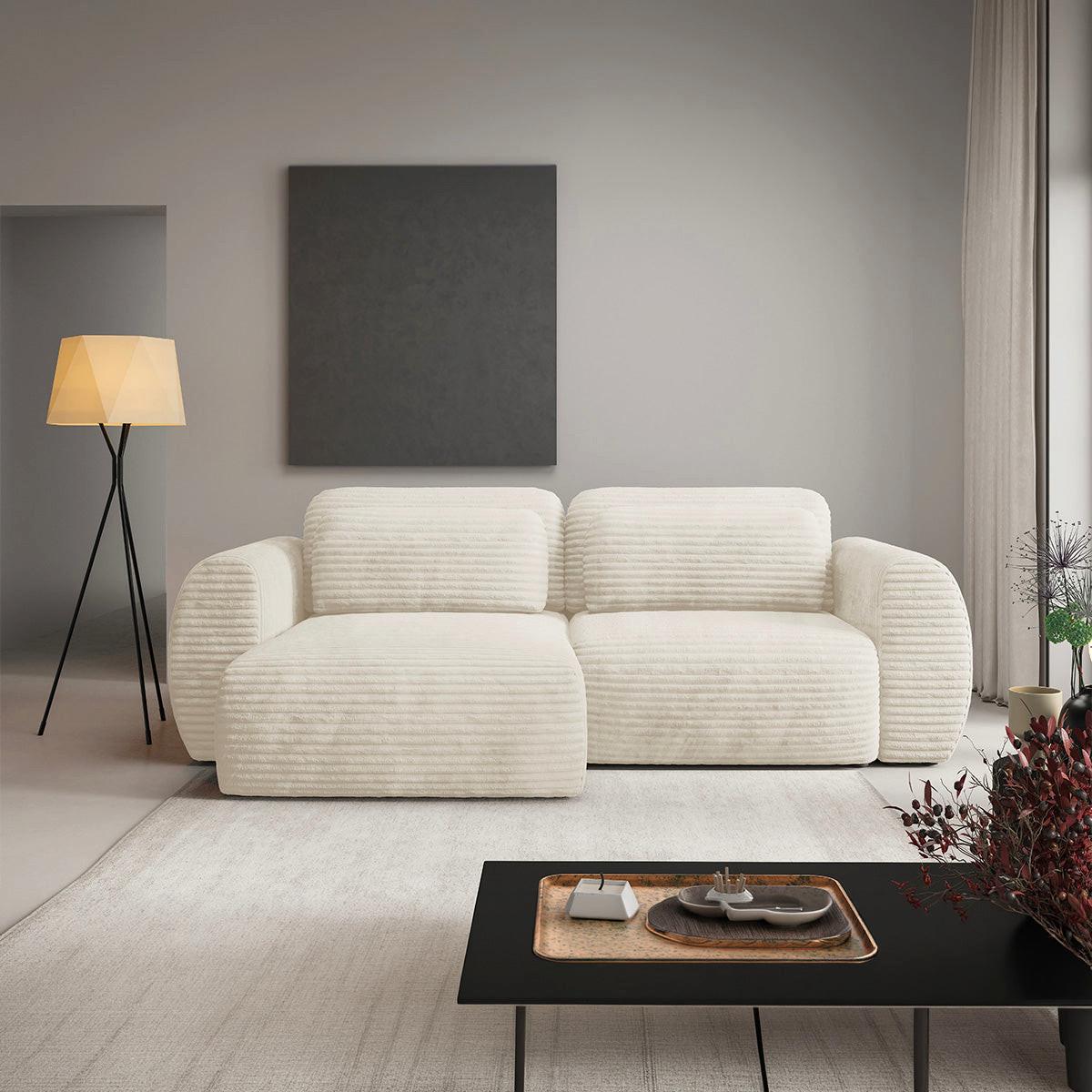 ECKSOFA Camilla 3 Sitzplätze Weiß - Weiß, Holz (270/165cm) - Petits-meubles