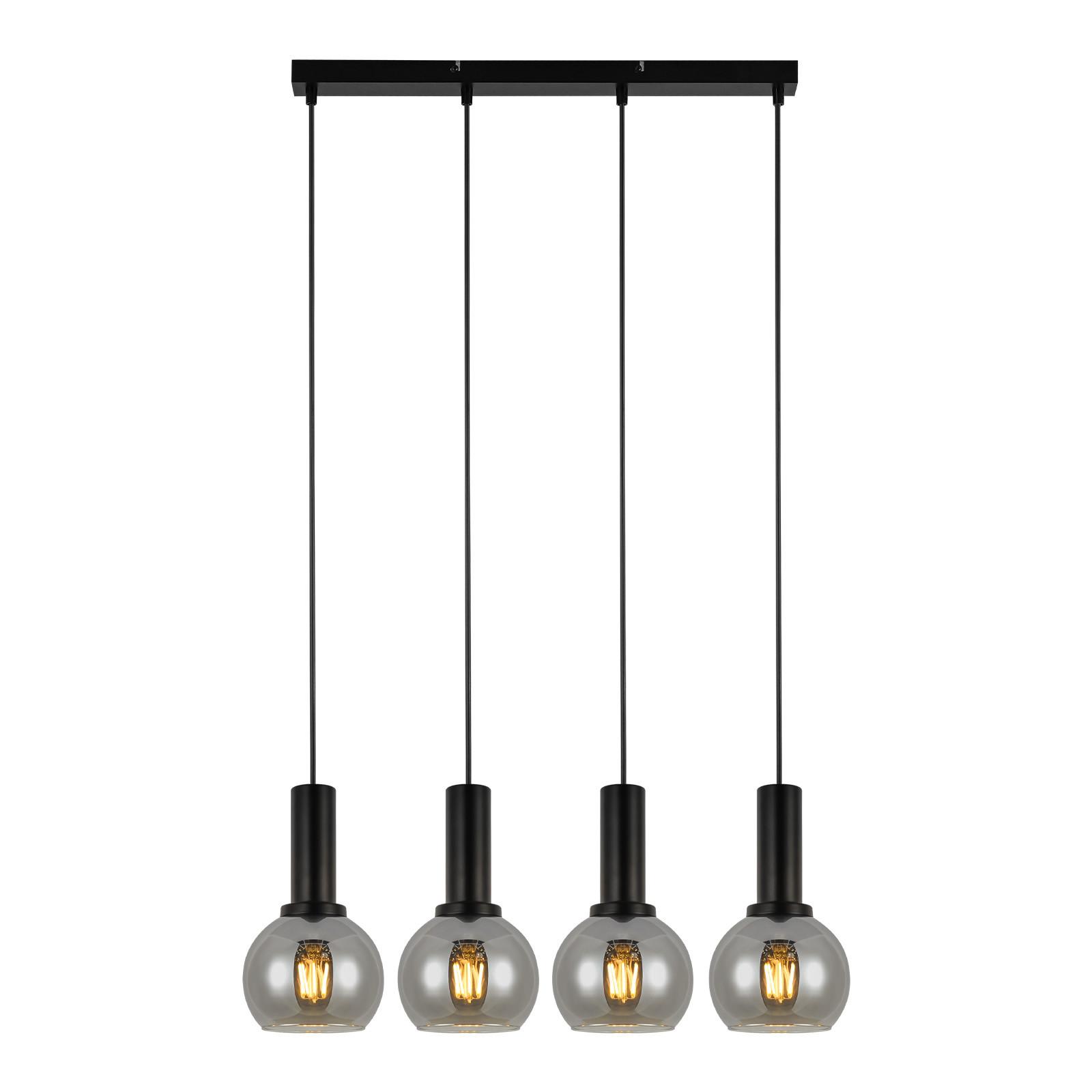 HÄNGELEUCHTE Krenq 55/13/145 cm - Schwarz, Glas/Metall (55/13/145cm) - ZMH