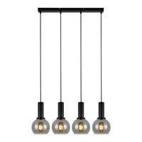 HÄNGELEUCHTE Krenq 55/13/145 cm - Schwarz, Glas/Metall (55/13/145cm) - ZMH