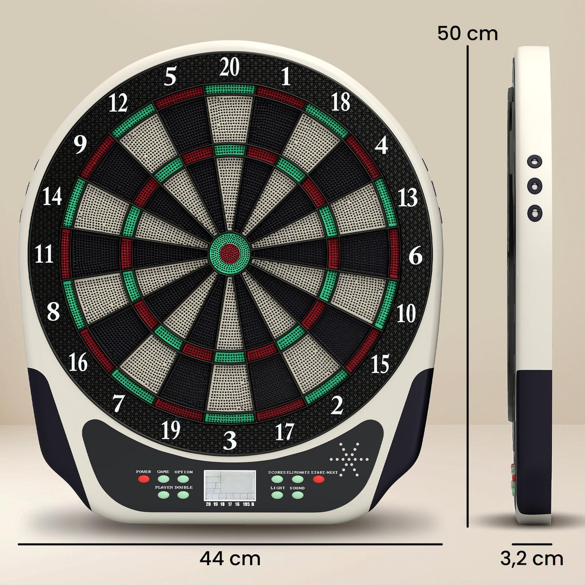 ELEKTRONISCHE Dartscheibe - Schwarz, Kunststoff (50/44cm) - HOMCOM
