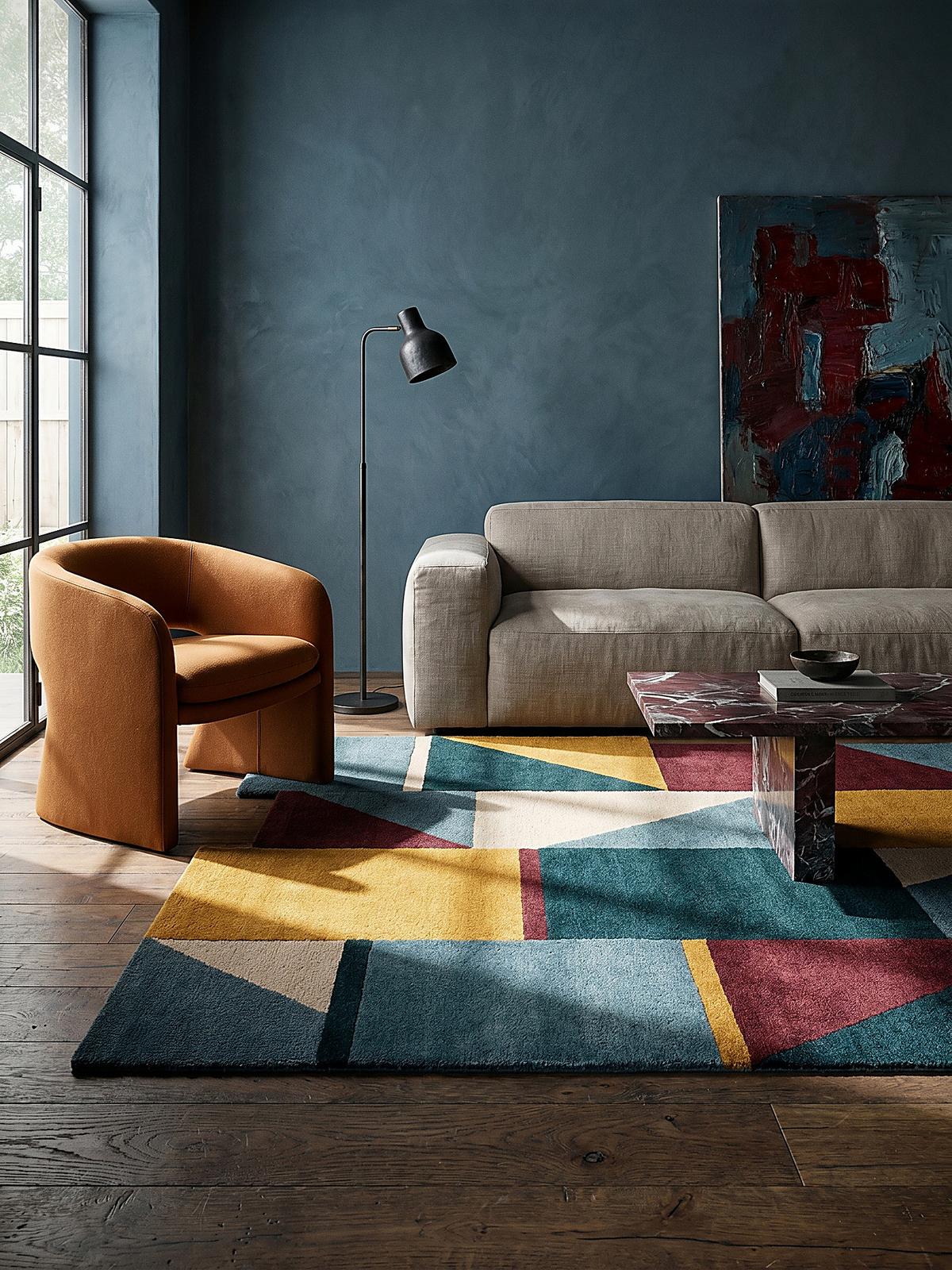 TEPPICH aus Wolle HALLEIN in Bunt, geometrisch, 120 x 180 cm - Multicolor, Textil (120/180cm) - KADIMA DESIGN