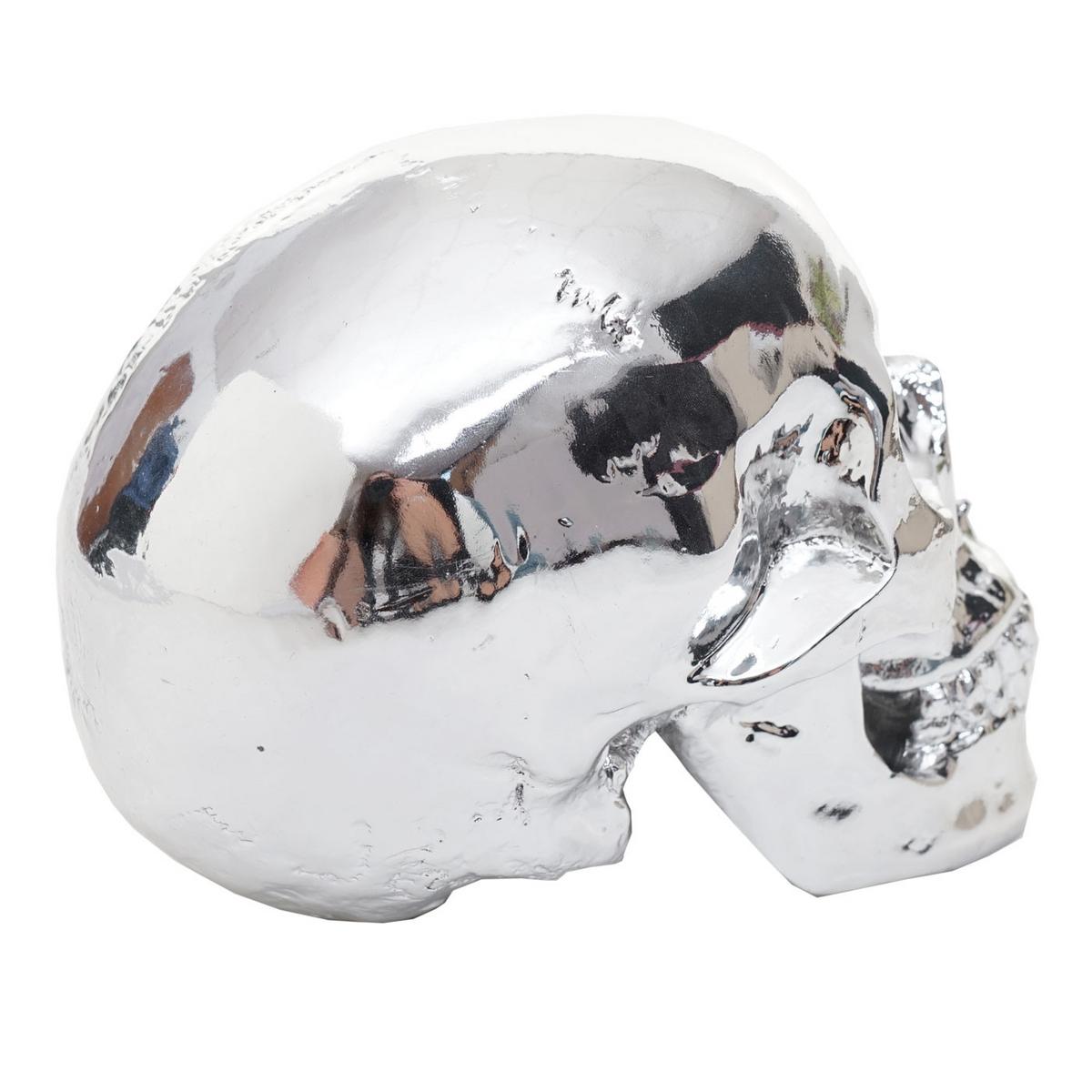 DEKO TOTENKOPF Silber - Silberfarben, Stein (12/15/18cm) - MCW