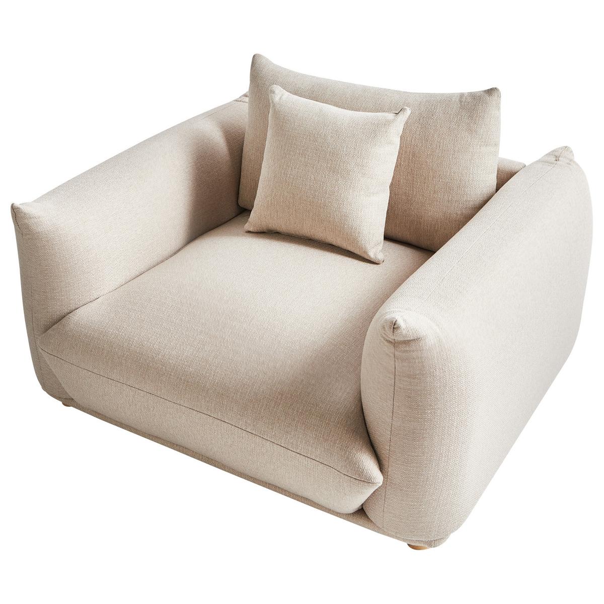 SESSEL Stoff Hellbeige Luvos - Beige, Textil (120/74/108cm) - Beliani