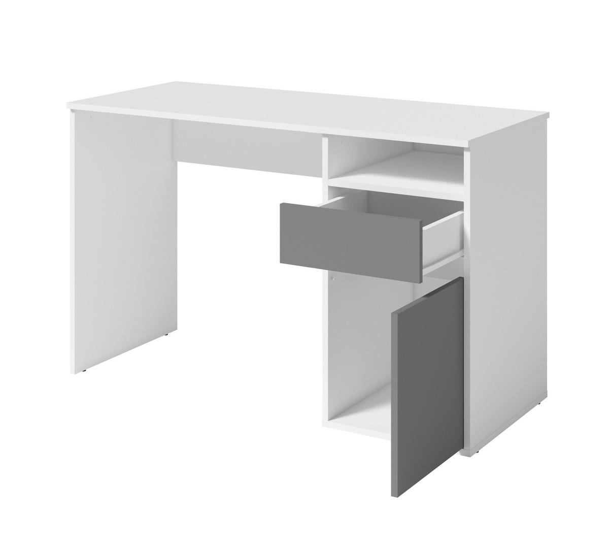 SCHREIBTISCH REGIS 120x53x75,5 cm Bürotisch Computertisch, Weiß - Weiß, Holzwerkstoff (53/120/75.5cm) - MASSENO