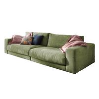 SOFA 3-SITZER MADELINE Grün Cord - Schwarz/Olivgrün, Textil (290/85/127cm) - KAWOLA