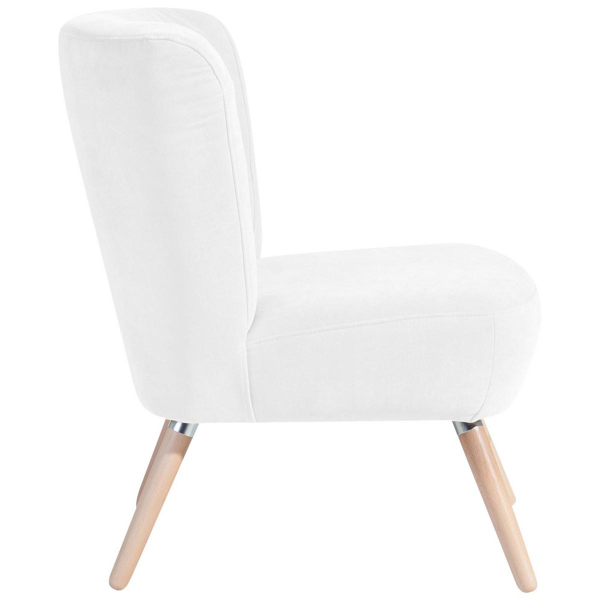 SESSEL Kassi Bezug Veloursstoff Buche natur / creme - Weiß, Kunststoff (69/80/68cm) - 58aufmkessel