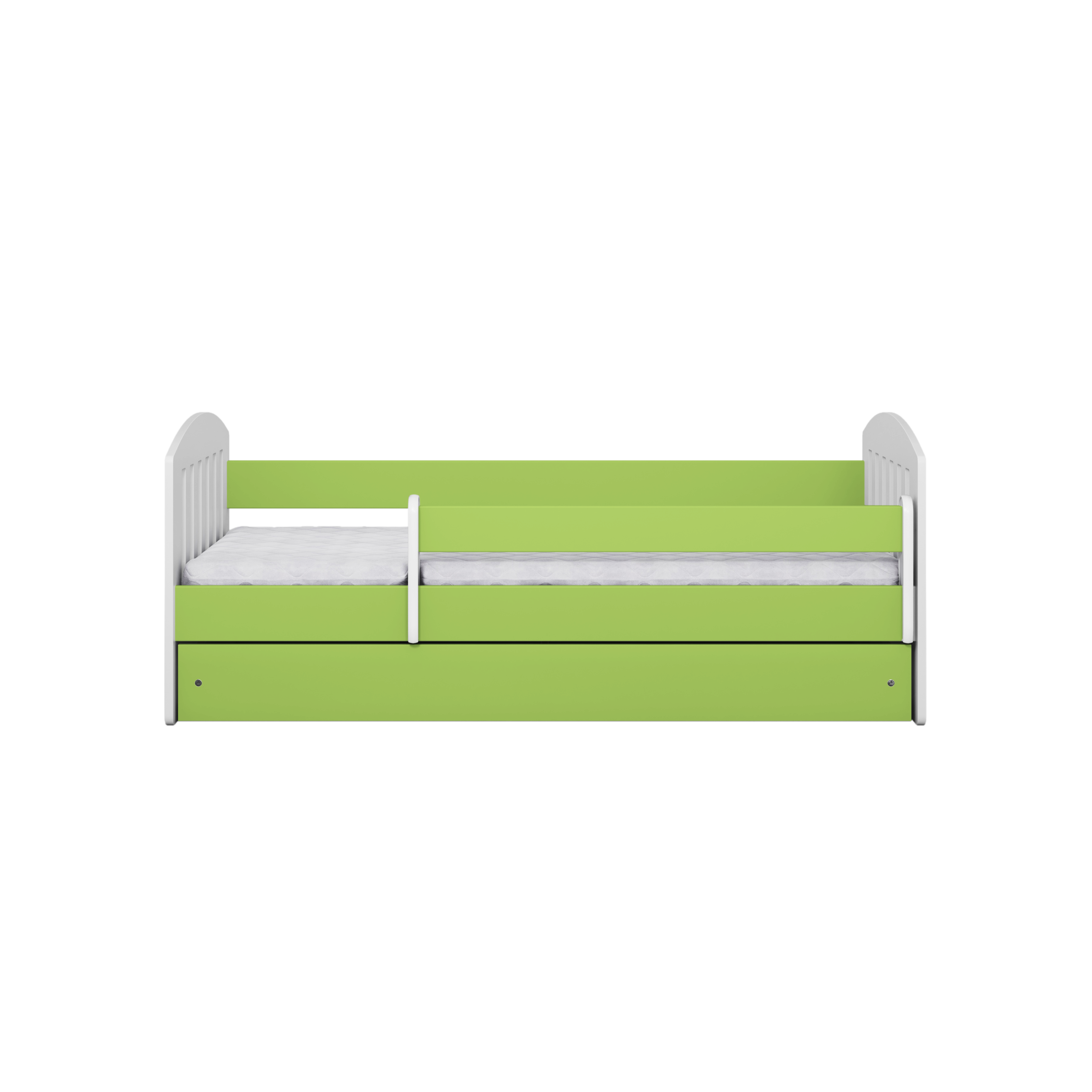 KINDERBETT CLASSIC mit Schublade und Matratze Grün 90/65/164 - Grün, Holzwerkstoff (80/160cm) - RAUMHIRSCH FURNITURE