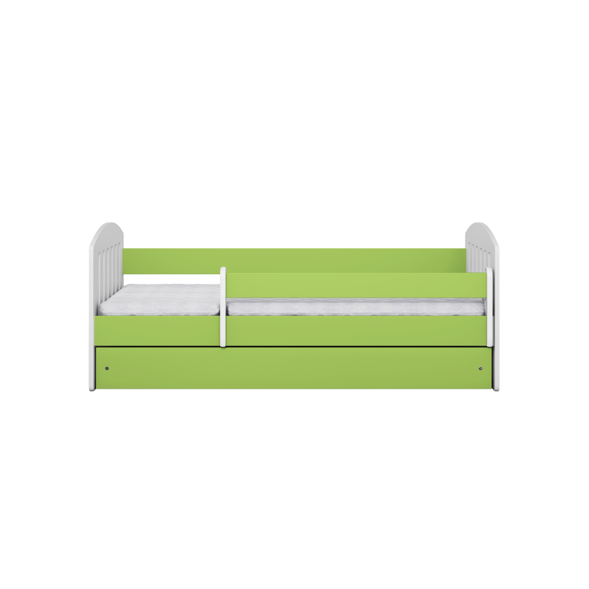 KINDERBETT CLASSIC mit Schublade und Matratze Grün 90/65/144 - Grün, Holzwerkstoff (80/140cm) - RAUMHIRSCH FURNITURE
