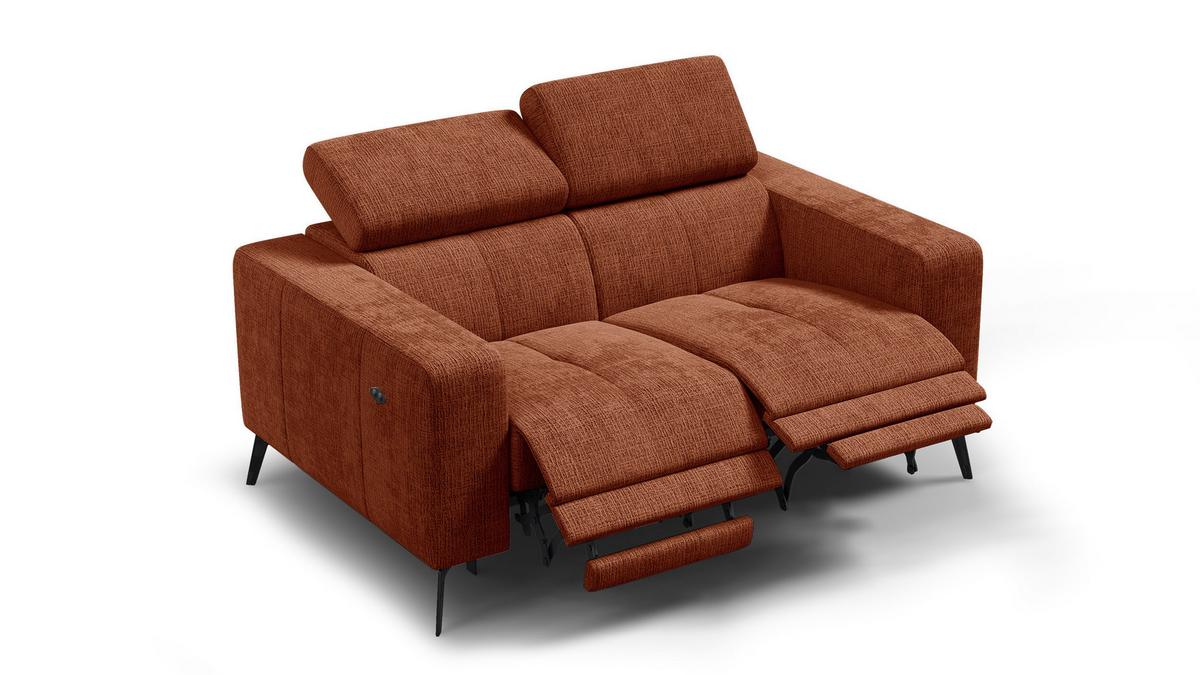 RELAXSOFA MORELLO 2-Sitzer, rostrot, 2 x Relax Zero Gravity - Orange, Holz/Textil (164/82/103cm) - Wozimo