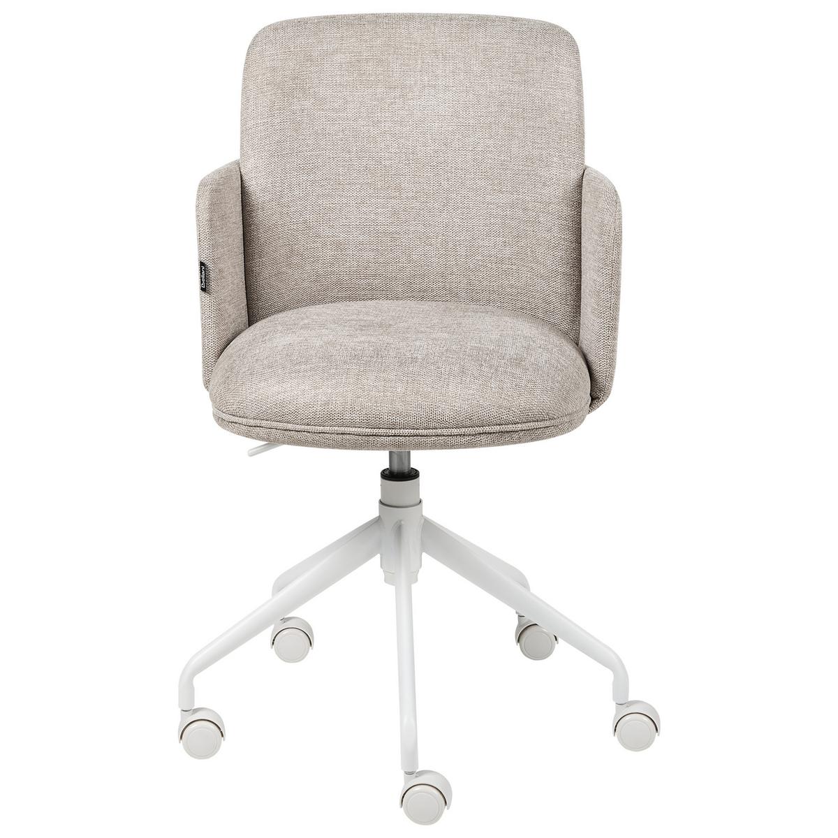 BÜROSTUHL Beige Dryden - Beige/Weiß, Textil (60/84/60cm) - Beliani