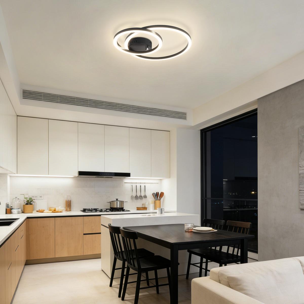 LED DECKENLEUCHTE Lrisal 40.5/30/6.7 cm - Schwarz, Kunststoff (40.5/30/6.7cm) - ZMH