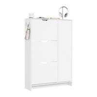SCHUHKIPPER schmal 24 cm, Schuhschrank Weiß - Weiß, Holzwerkstoff (84/121/24cm) - SoBuy