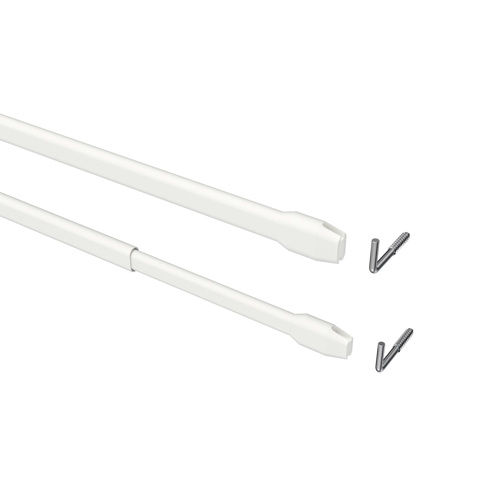 SCHEIBENSTANGEN / VITRAGESTANGEN Geno 40-60 cm, oval, Weiß, Packung 2 Stück - Weiß, Kunststoff/Metall (1/1.5/60cm) - INTERDECO