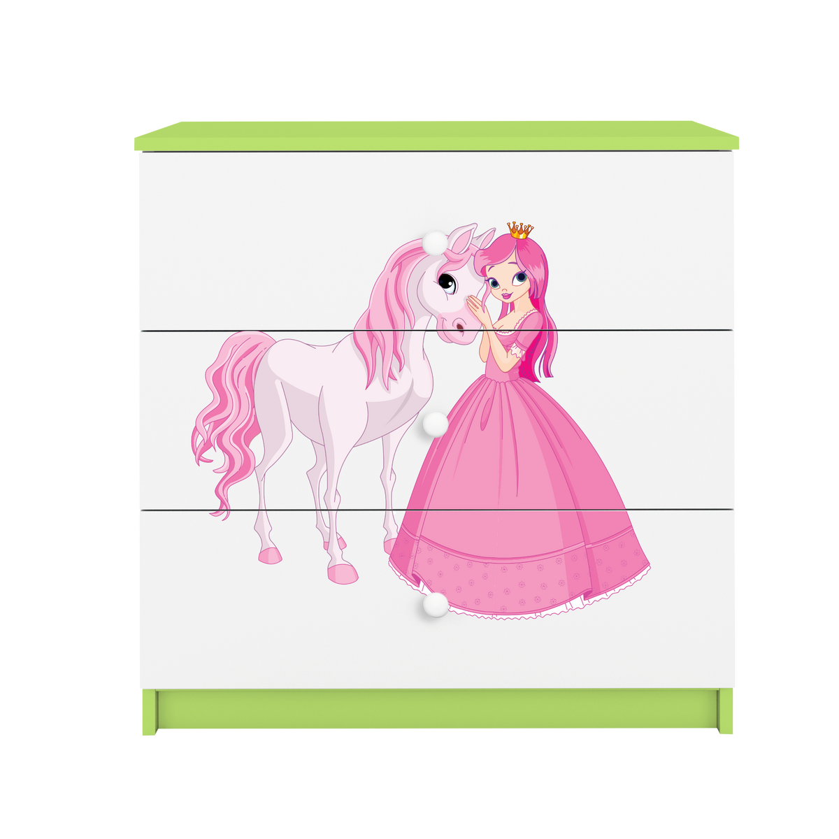 KOMMODE Babydreams Prinzessin Pferd 81/81/41 - Grün, Holzwerkstoff (81/81/41cm) - RAUMHIRSCH FURNITURE