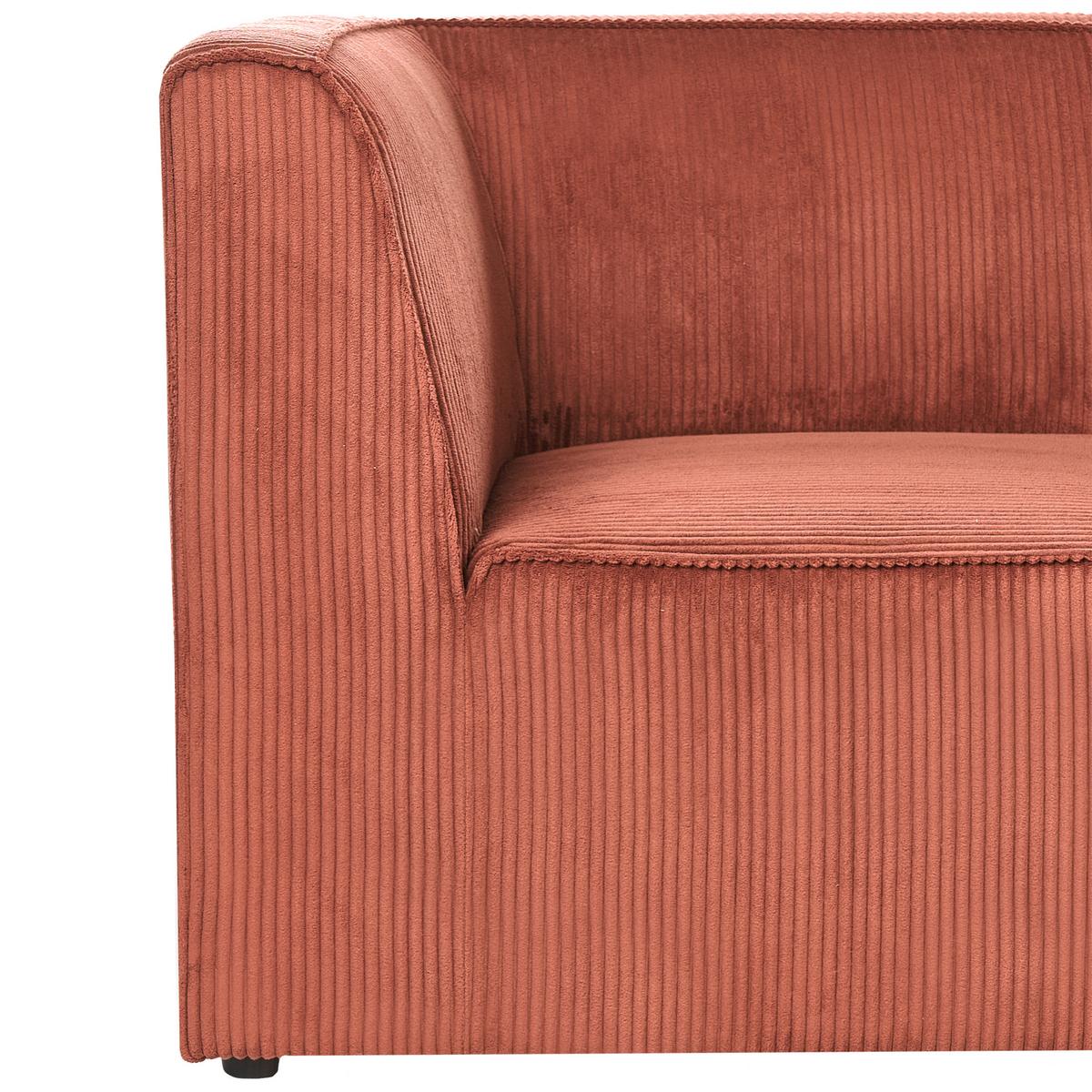 2-SITZER-SOFA Goldbraun Cord Lemvig - Goldfarben/Braun, Textil (166/78/83cm) - Beliani
