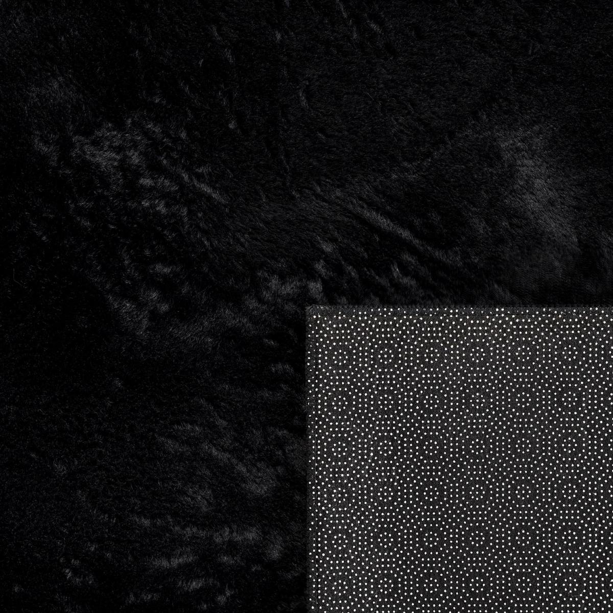 KURZFLORTEPPICH, einfarbig, aus Polyester, Schwarz, Ø 80 cm - Schwarz, Textil (80/80cm) - KADIMA DESIGN
