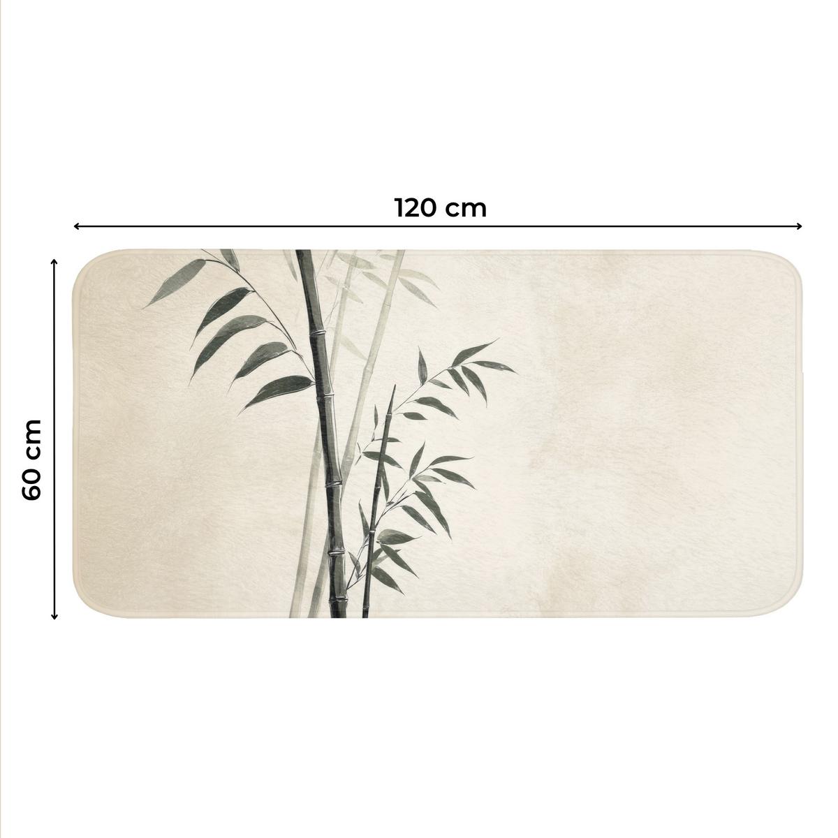 WC-VORLEGER Japandi - Bambus - Beige WC Teppich 120x60 cm - Ecru, Textil (120/1cm) - OnlyWow